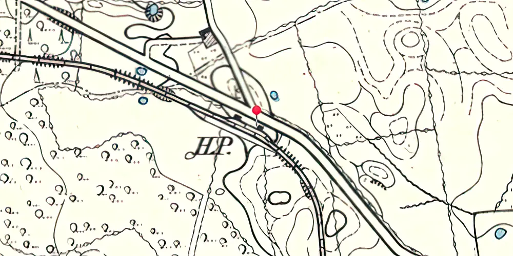 Historisk kort over Hjerndrup Station