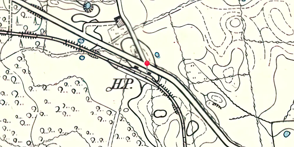 Historisk kort over Hjerndrup Station Historisk kort over Hjerndrup Station