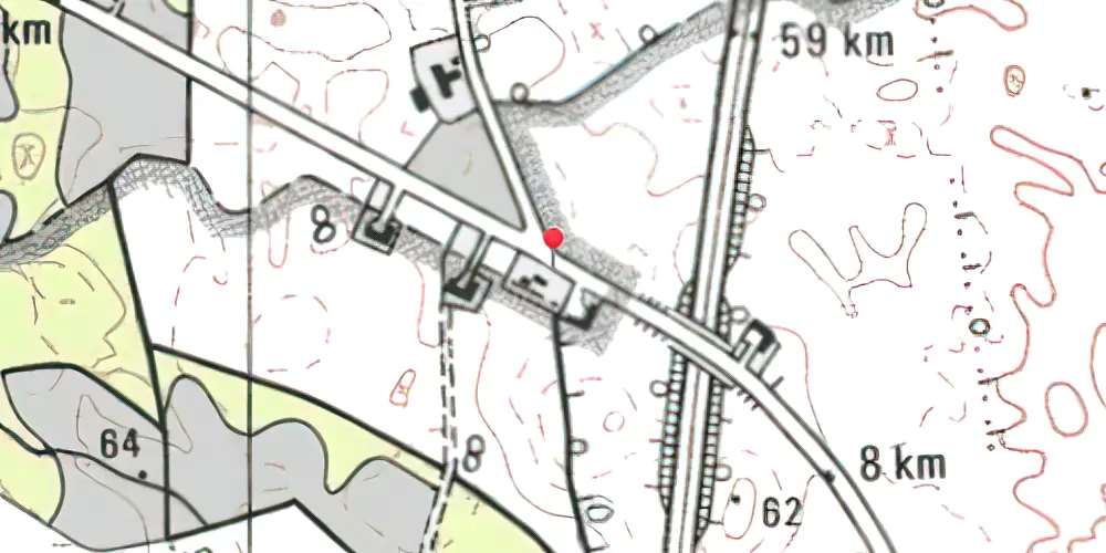 Historisk kort over Hjerndrup Station