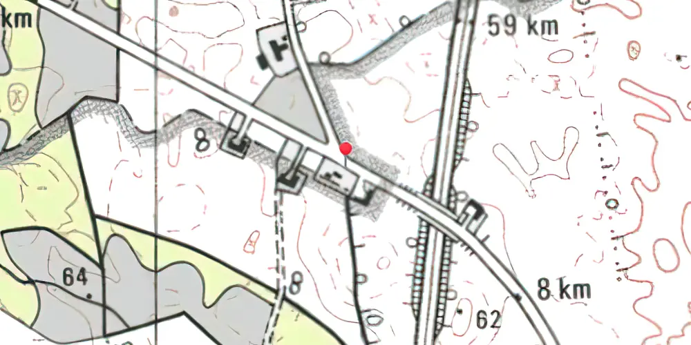 Historisk kort over Hjerndrup Station Historisk kort over Hjerndrup Station