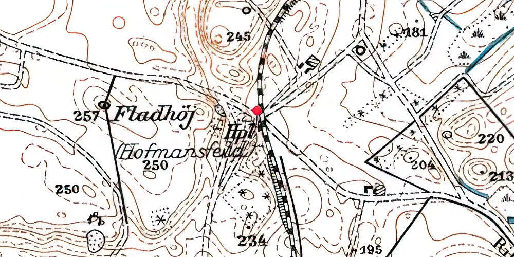 Historisk kort over Hofmansfeld Trinbræt