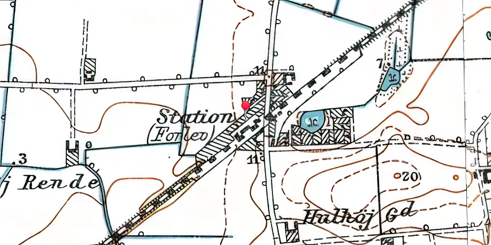 Historisk kort over Forlev Station Historisk kort over Forlev Station