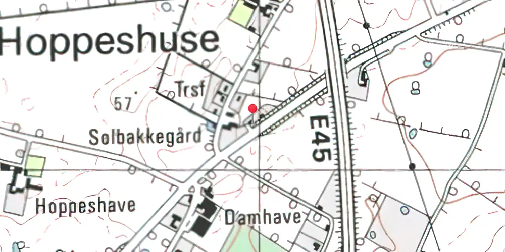 Historisk kort over Hoppeshuse Station Historisk kort over Hoppeshuse Station