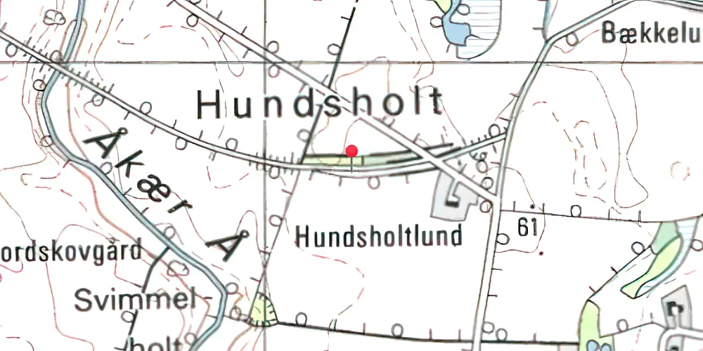 Historisk kort over Hundsholt Trinbræt Historisk kort over Hundsholt Trinbræt