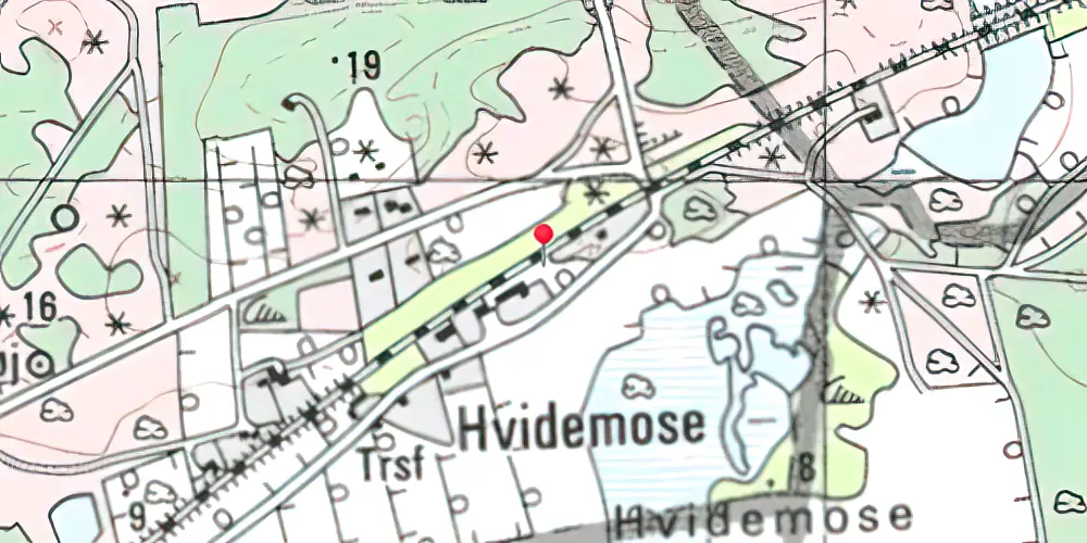 Historisk kort over Hvide-Mose Trinbræt Historisk kort over Hvide-Mose Trinbræt