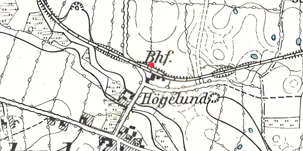 Historisk kort over Høgelund Stationskro Historisk kort over Høgelund Stationskro