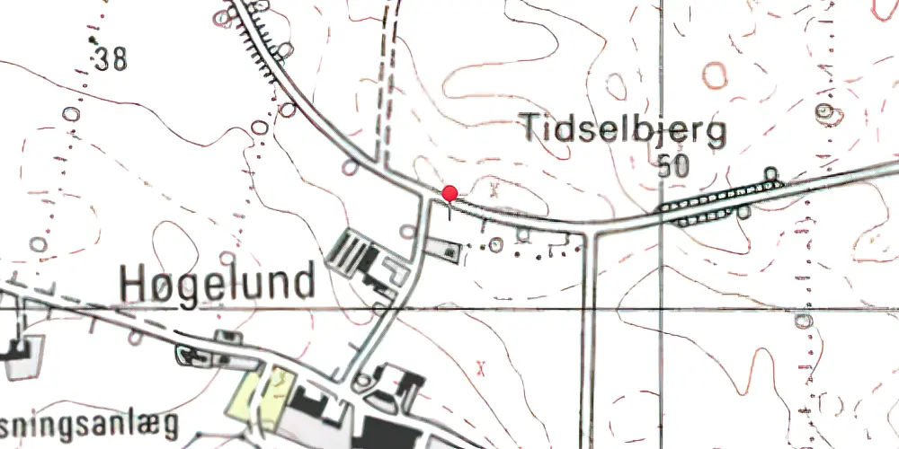 Historisk kort over Høgelund Stationskro