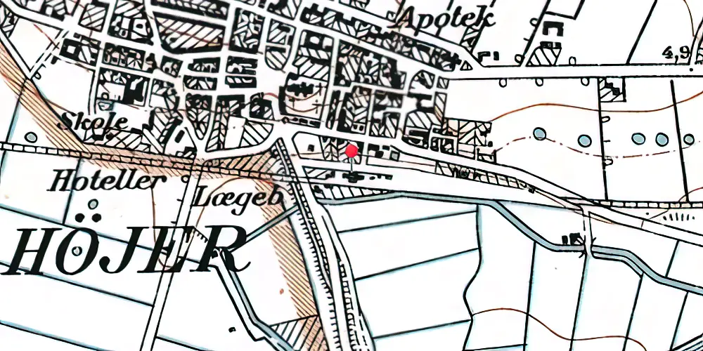 Historisk kort over Højer Station Historisk kort over Højer Station