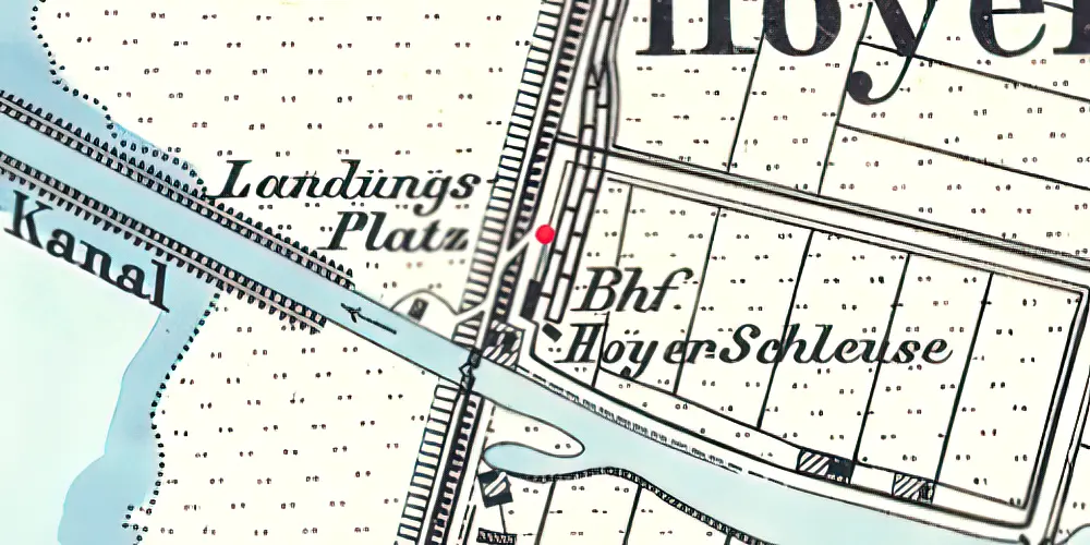 Historisk kort over Højer Sluse Station Historisk kort over Højer Sluse Station