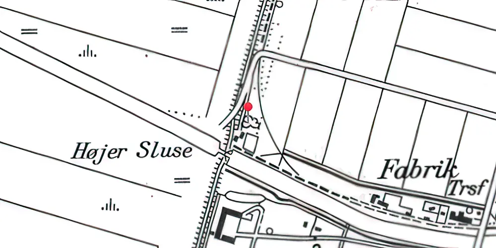 Historisk kort over Højer Sluse Station Historisk kort over Højer Sluse Station