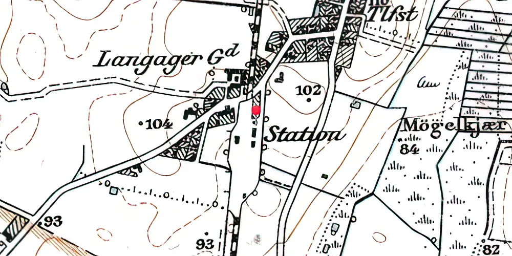 Historisk kort over Jebjerg Station Historisk kort over Jebjerg Station