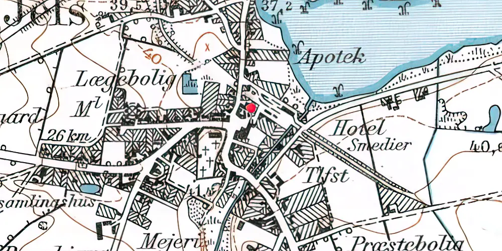 Historisk kort over Jels Stationskro Historisk kort over Jels Stationskro