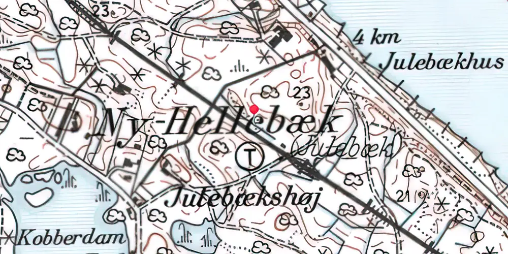 Historisk kort over Julebæk Trinbræt