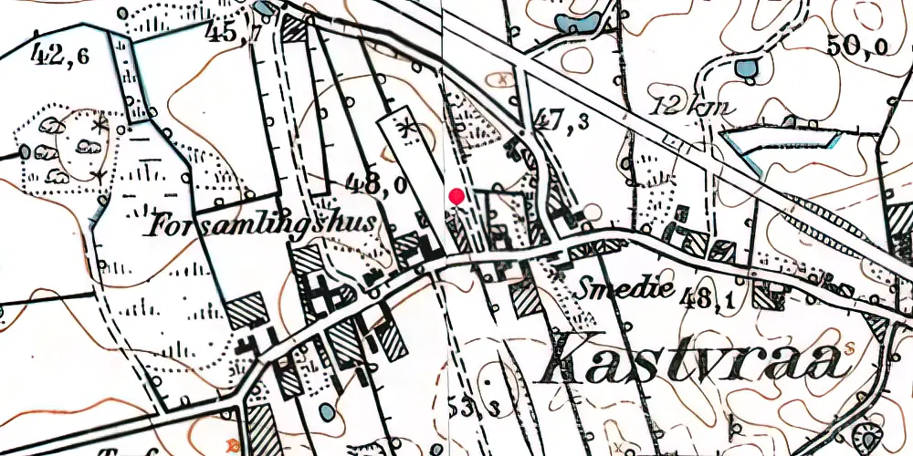 Historisk kort over Kastvrå Station Historisk kort over Kastvrå Station