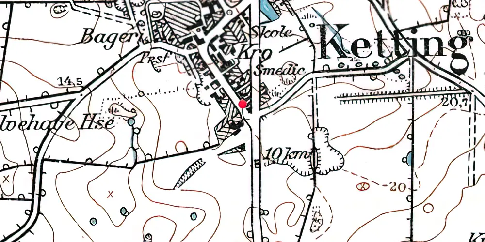 Historisk kort over Ketting Station Historisk kort over Ketting Station