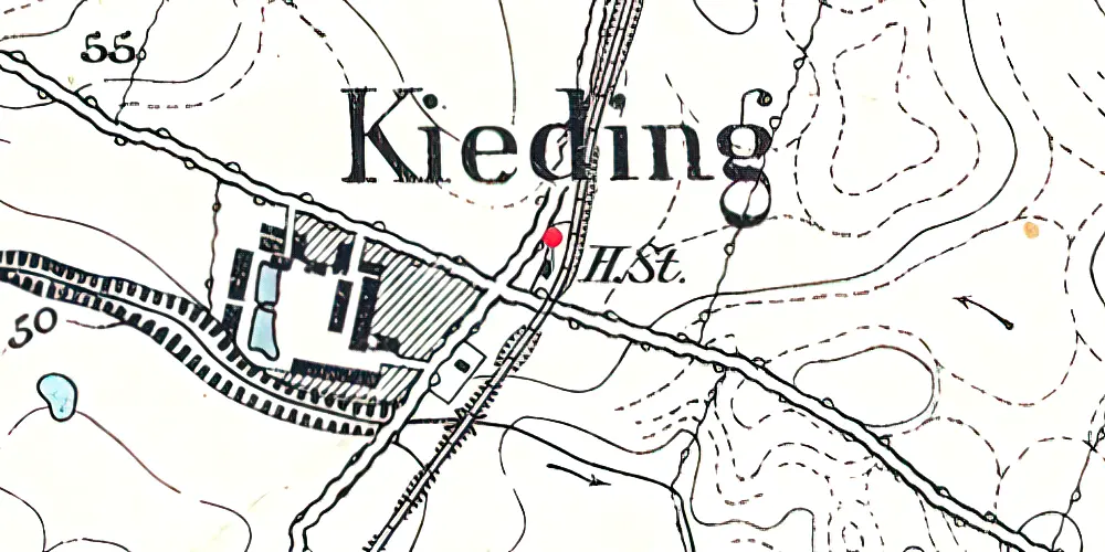 Historisk kort over Kiding Station Historisk kort over Kiding Station