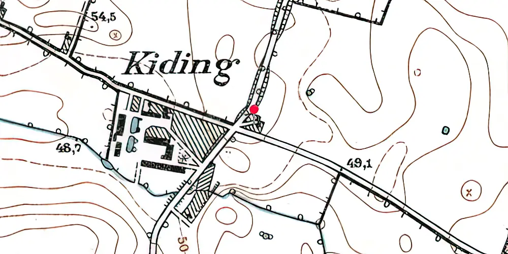 Historisk kort over Kiding Station