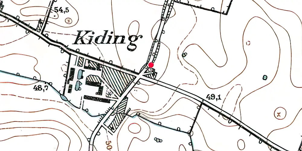 Historisk kort over Kiding Station Historisk kort over Kiding Station
