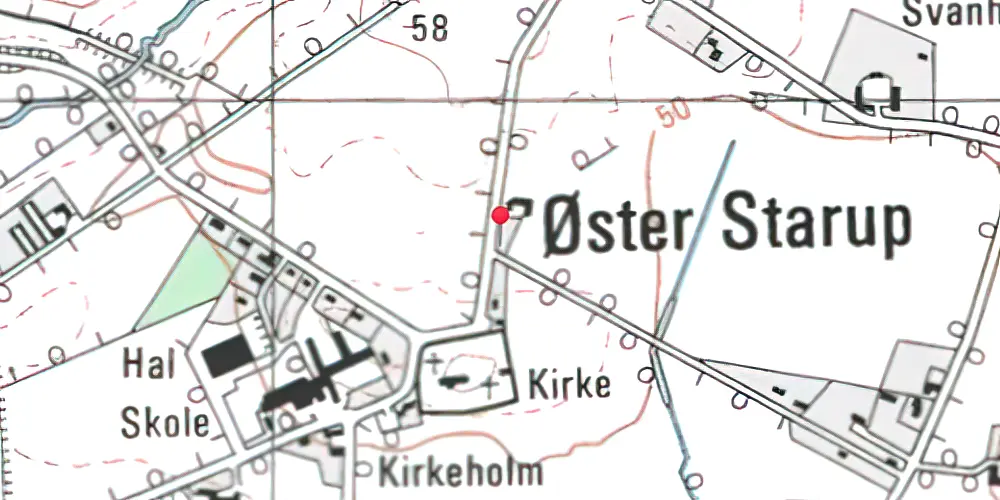 Historisk kort over Kirkevej Trinbræt Historisk kort over Kirkevej Trinbræt