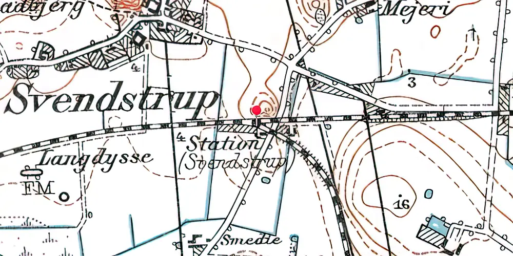 Historisk kort over Svenstrup (Sjælland) Billetsalgssted med Sidespor Historisk kort over Svenstrup (Sjælland) Billetsalgssted med Sidespor