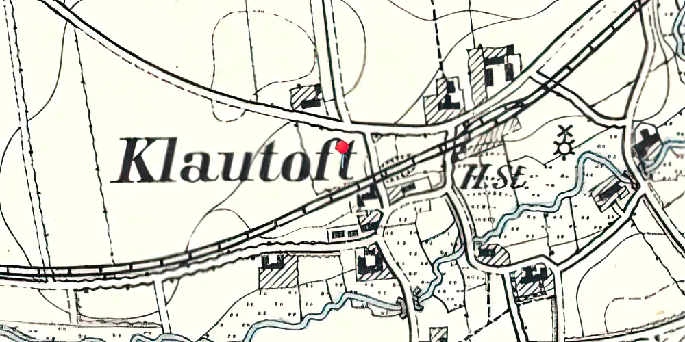 Historisk kort over Klovtoft Station Historisk kort over Klovtoft Station