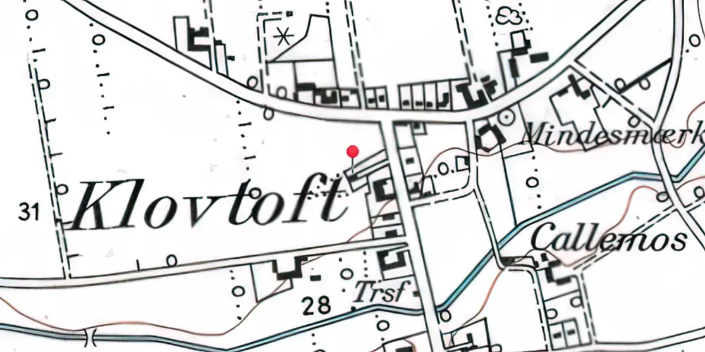 Historisk kort over Klovtoft Station Historisk kort over Klovtoft Station