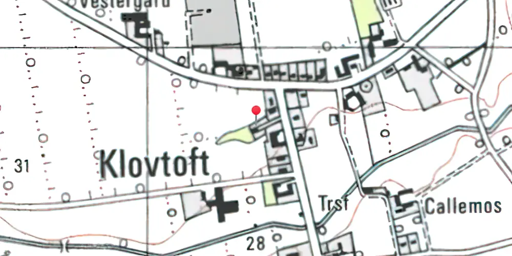 Historisk kort over Klovtoft Station Historisk kort over Klovtoft Station