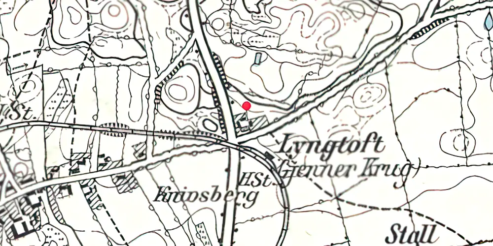 Historisk kort over Knivsbjerg Stationskro Historisk kort over Knivsbjerg Stationskro
