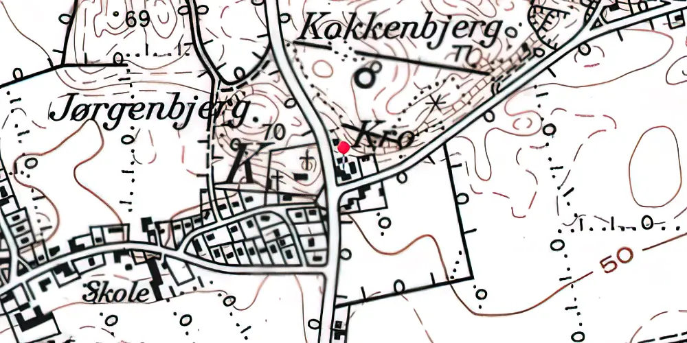 Historisk kort over Knivsbjerg Stationskro Historisk kort over Knivsbjerg Stationskro