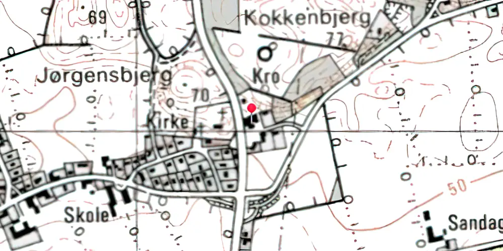 Historisk kort over Knivsbjerg Stationskro Historisk kort over Knivsbjerg Stationskro