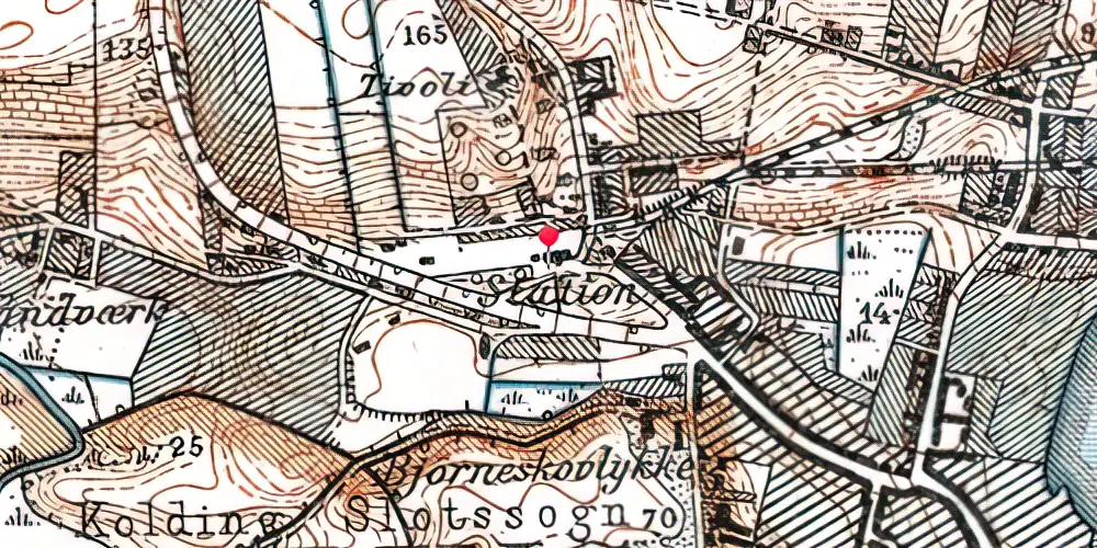 Historisk kort over Kolding Nordbanegård