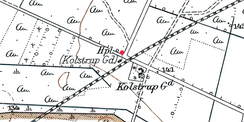 Historisk kort over Kolstrupgaard Holdeplads Historisk kort over Kolstrupgaard Holdeplads