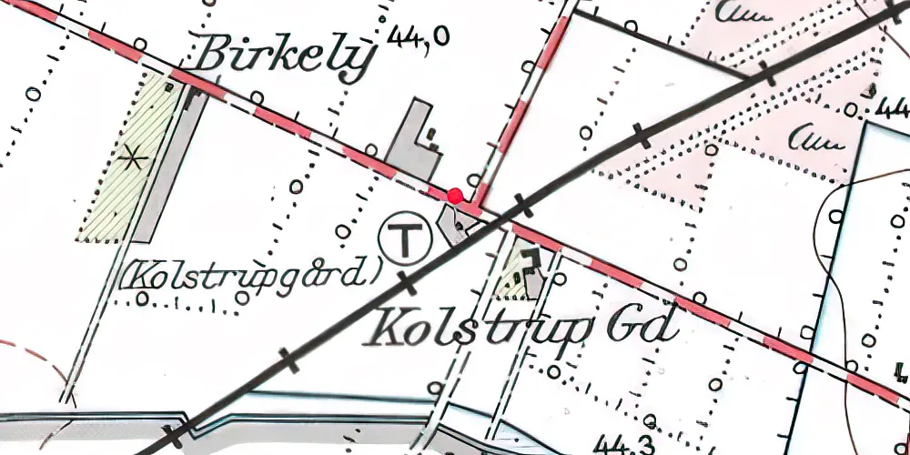 Historisk kort over Kolstrupgaard Holdeplads Historisk kort over Kolstrupgaard Holdeplads