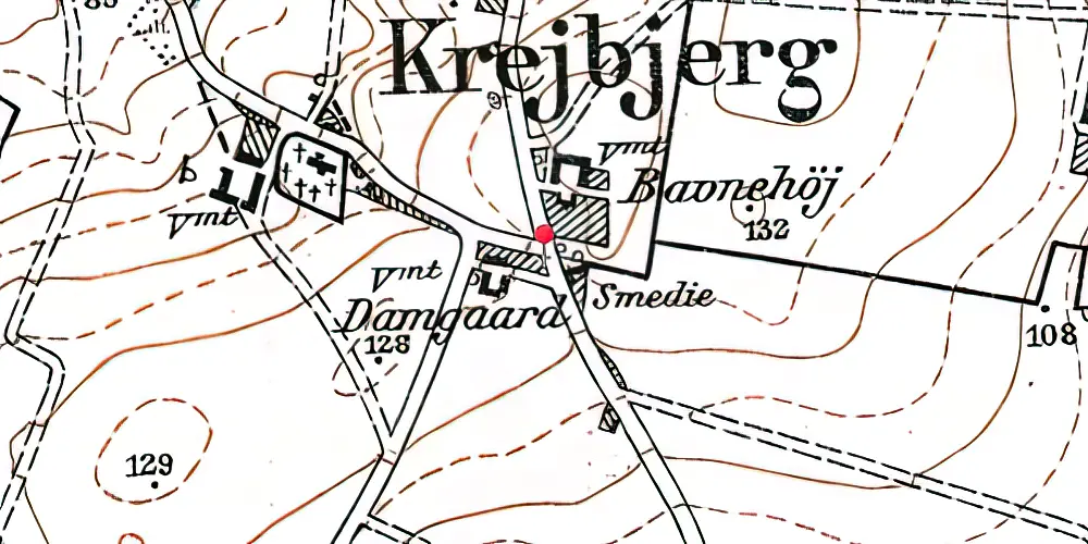 Historisk kort over Krejbjerg Station Historisk kort over Krejbjerg Station