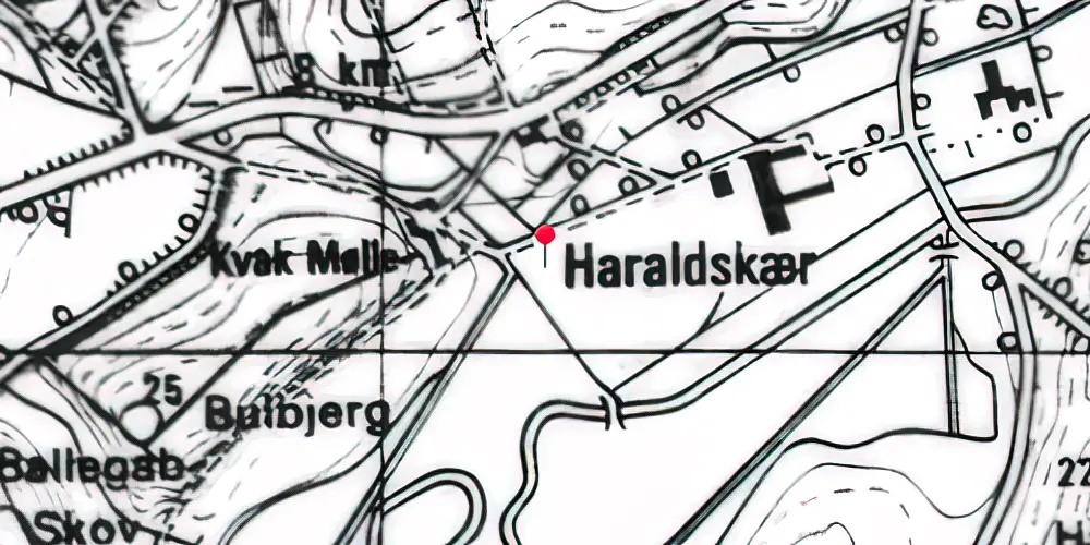 Historisk kort over Kvak Mølle Trinbræt Historisk kort over Kvak Mølle Trinbræt