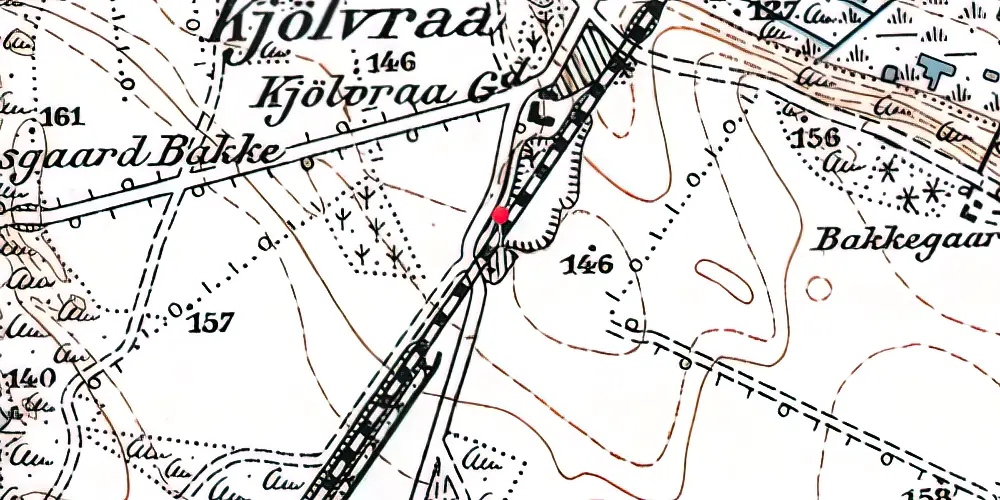 Historisk kort over Kølvrå Station