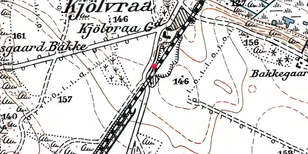 Historisk kort over Kølvrå Station Historisk kort over Kølvrå Station