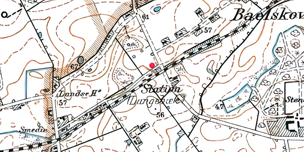 Historisk kort over Langebæk Station