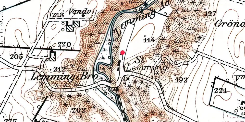 Historisk kort over Lemming Station Historisk kort over Lemming Station