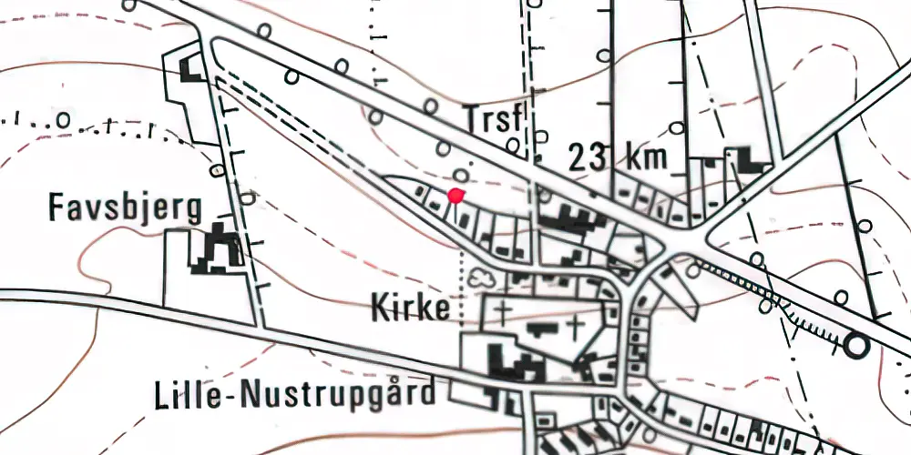 Historisk kort over Lille Nustrup Station Historisk kort over Lille Nustrup Station