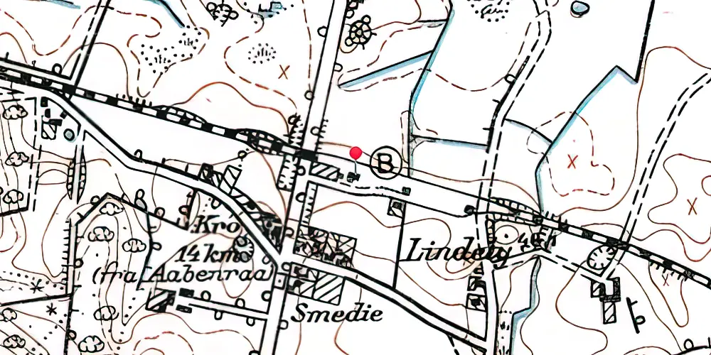 Historisk kort over Lundtoft Holdeplads med sidespor Historisk kort over Lundtoft Holdeplads med sidespor