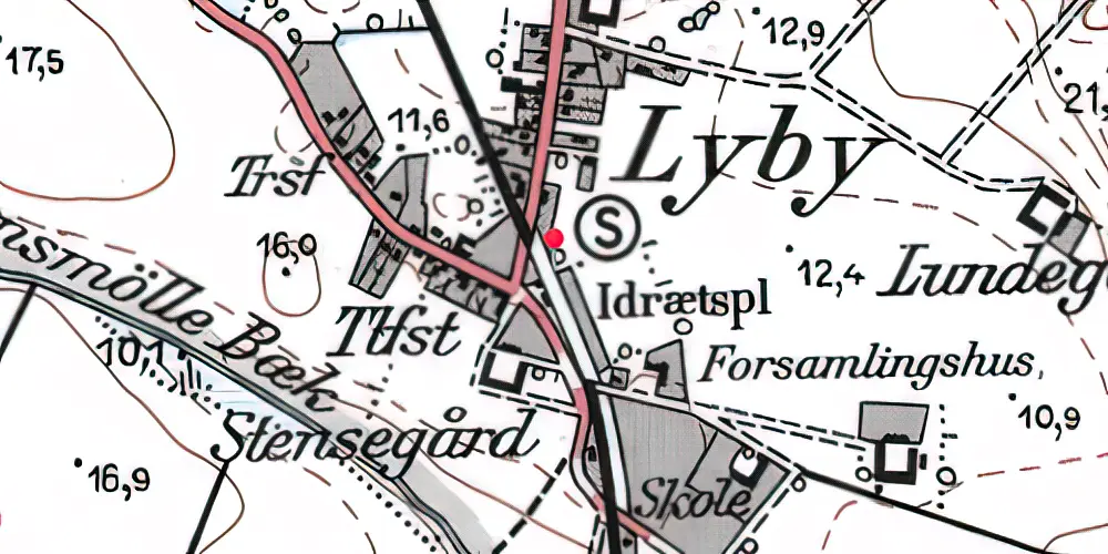 Historisk kort over Lyby Station Historisk kort over Lyby Station
