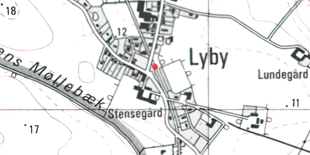 Historisk kort over Lyby Station