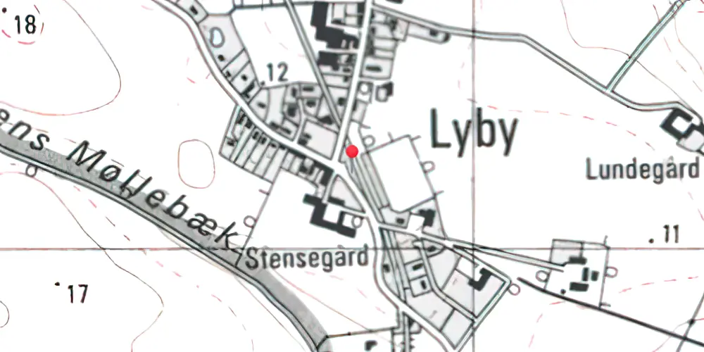 Historisk kort over Lyby Station Historisk kort over Lyby Station