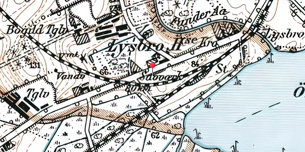 Historisk kort over Lysbro Station Historisk kort over Lysbro Station