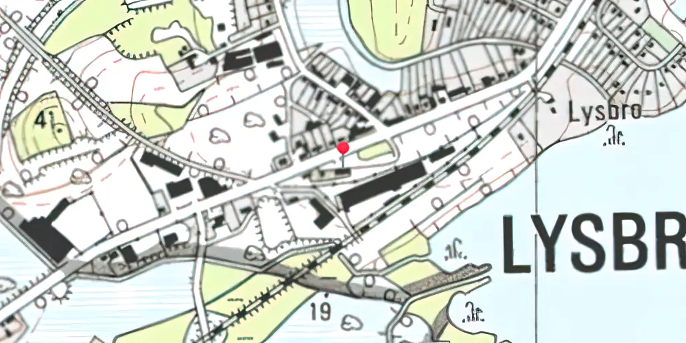 Historisk kort over Lysbro Station Historisk kort over Lysbro Station