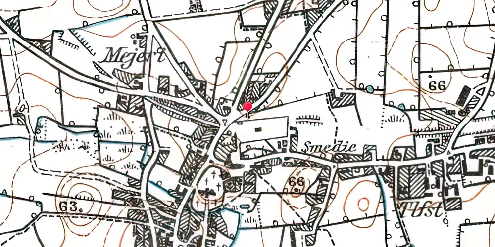 Historisk kort over Løjt Kirkeby Stationskro