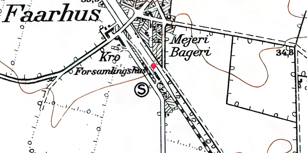 Historisk kort over Fårhus Trinbræt Historisk kort over Fårhus Trinbræt