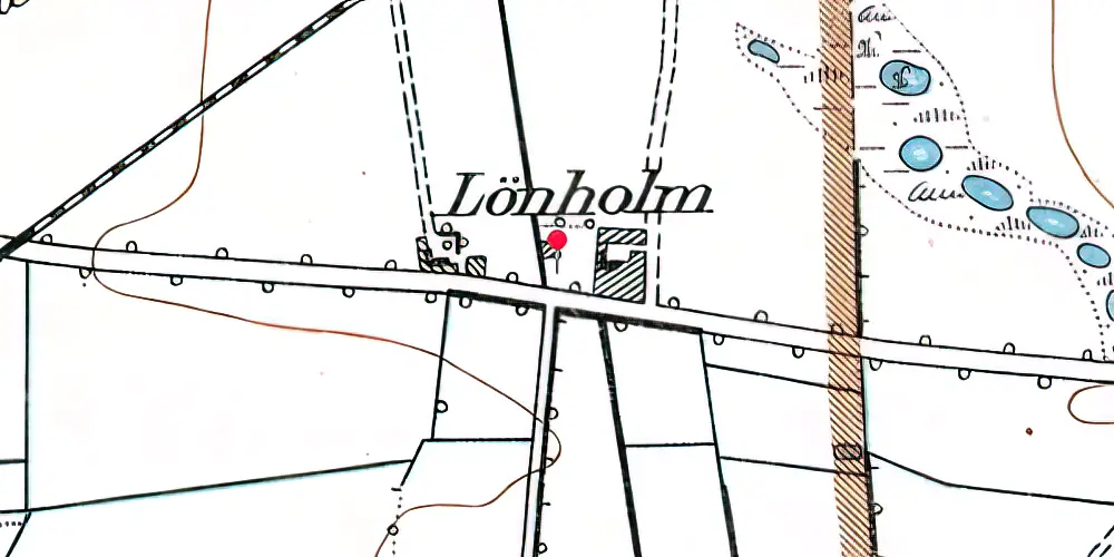 Historisk kort over Lønholm Billetsalgssted Historisk kort over Lønholm Billetsalgssted