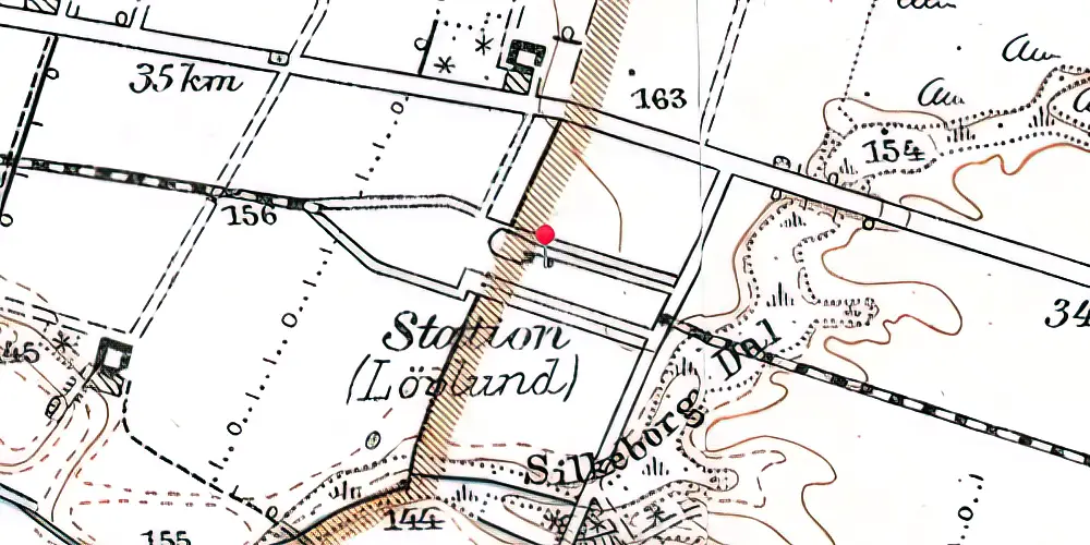 Historisk kort over Løvlund Holdeplads Historisk kort over Løvlund Holdeplads